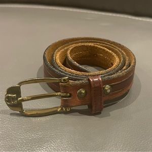 Etienne Aigner Leather Belt Size Small Distressed Brown Vintage
